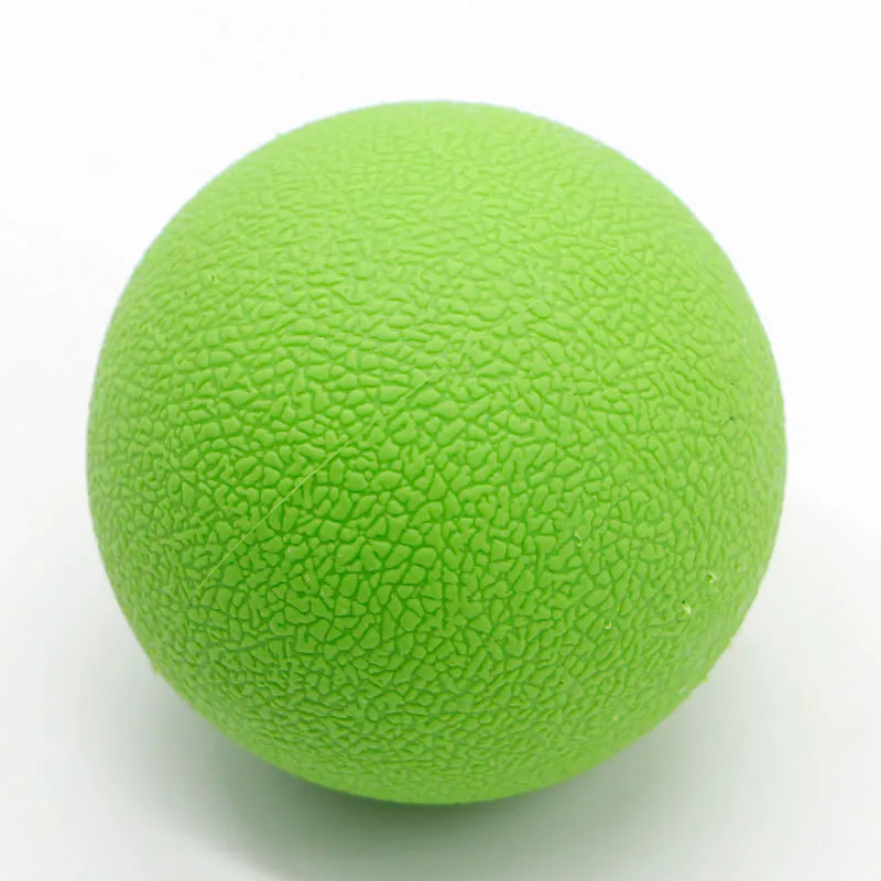 Round green TPE yoga massage ball with a 6.1cm diameter for muscle relaxation.