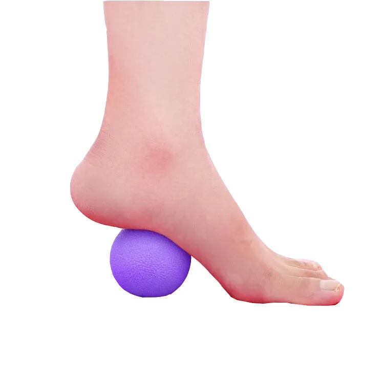 Round green TPE yoga massage ball with a 6.1cm diameter for muscle relaxation.