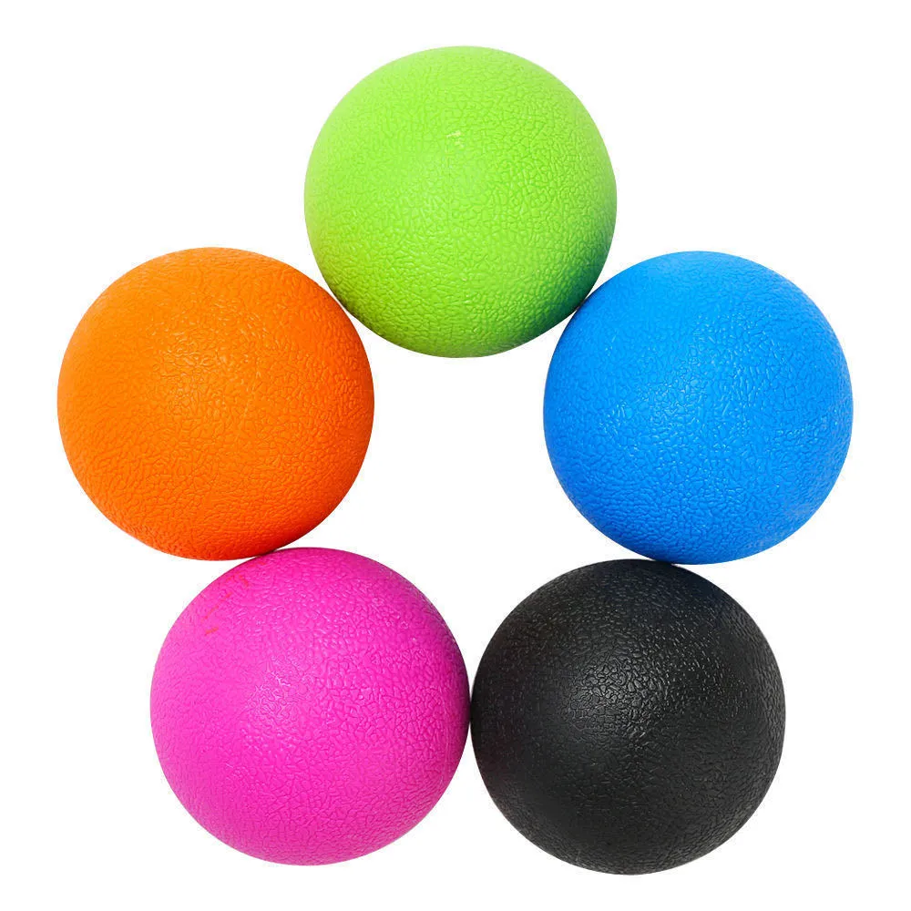 Round green TPE yoga massage ball with a 6.1cm diameter for muscle relaxation.