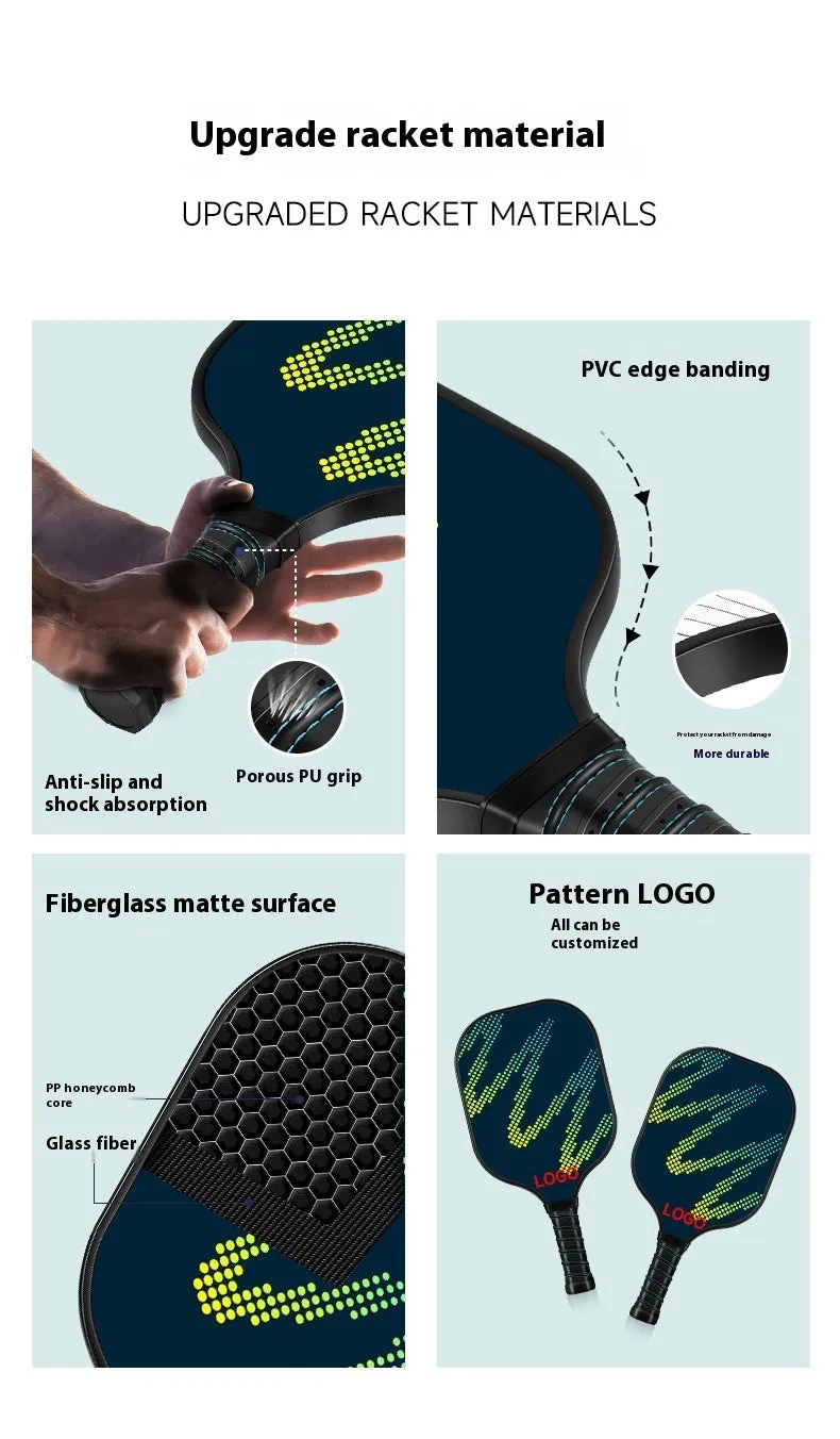 A high-density fibreglass table tennis racket for outdoor sports, complete set.
