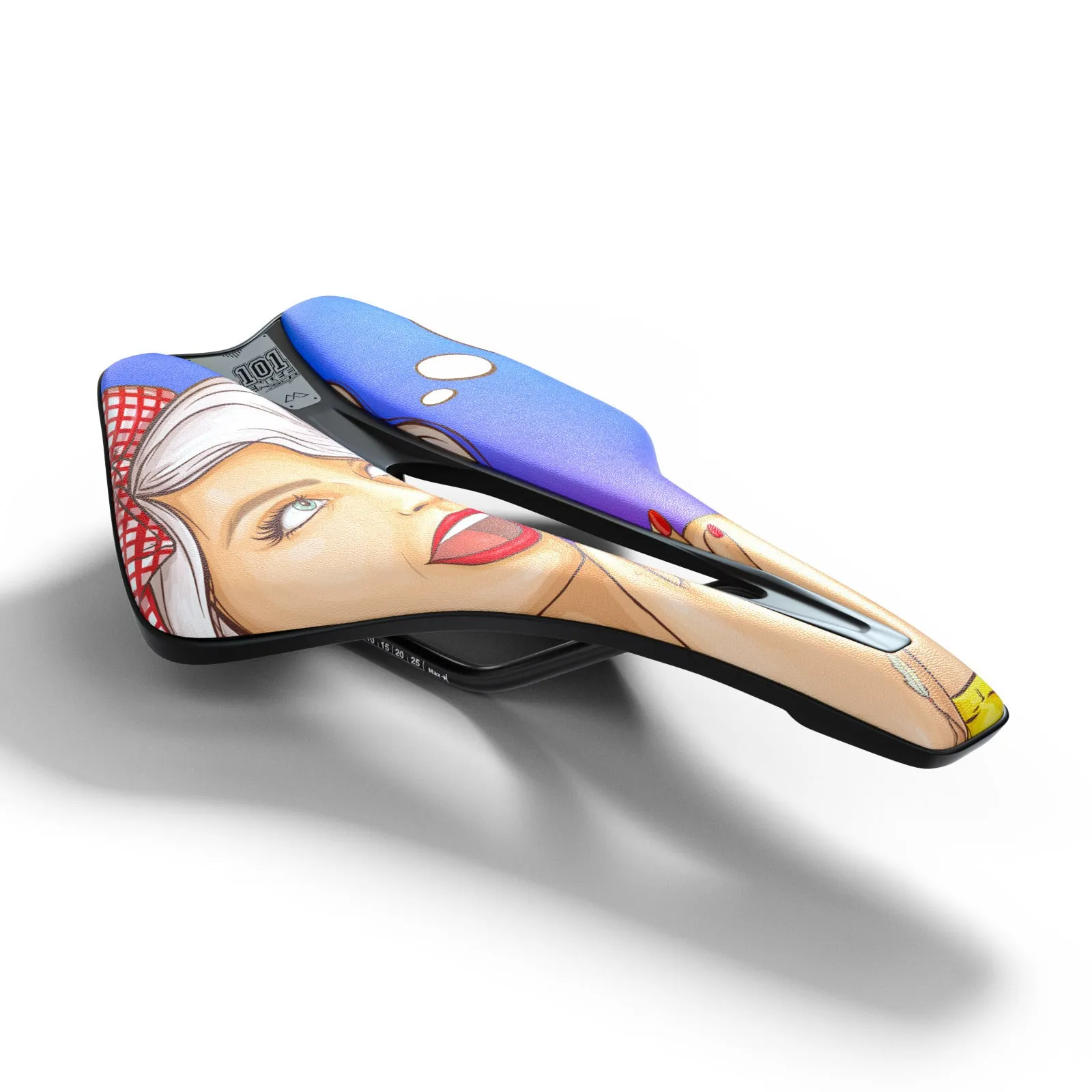 Bike saddle with ultra-light EVA cushion and hollow comfort design in PU leather