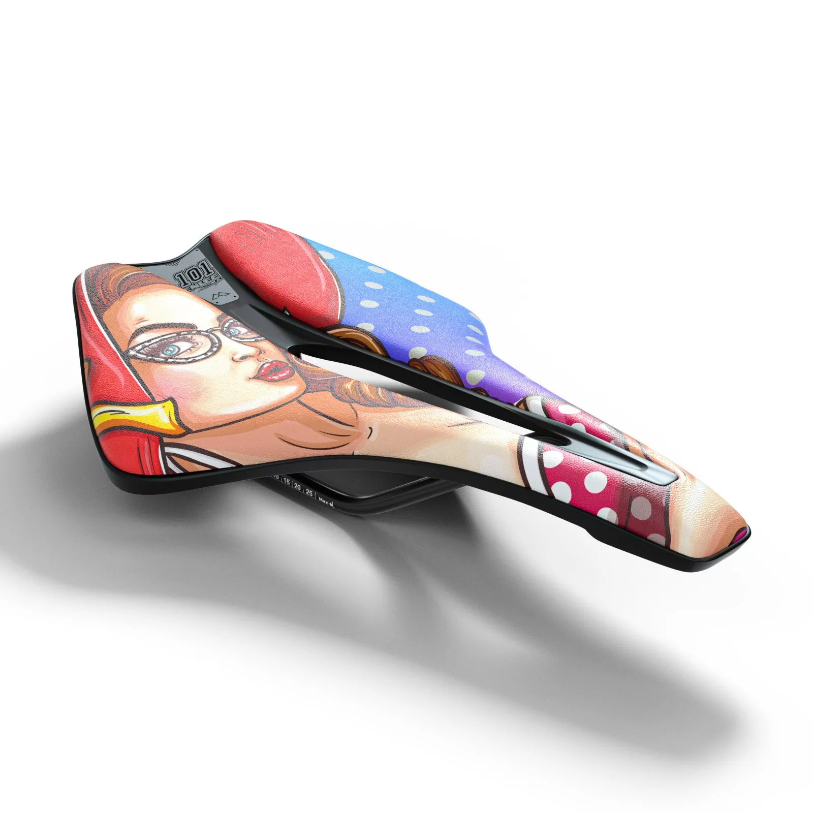 Bike saddle with ultra-light EVA cushion and hollow comfort design in PU leather
