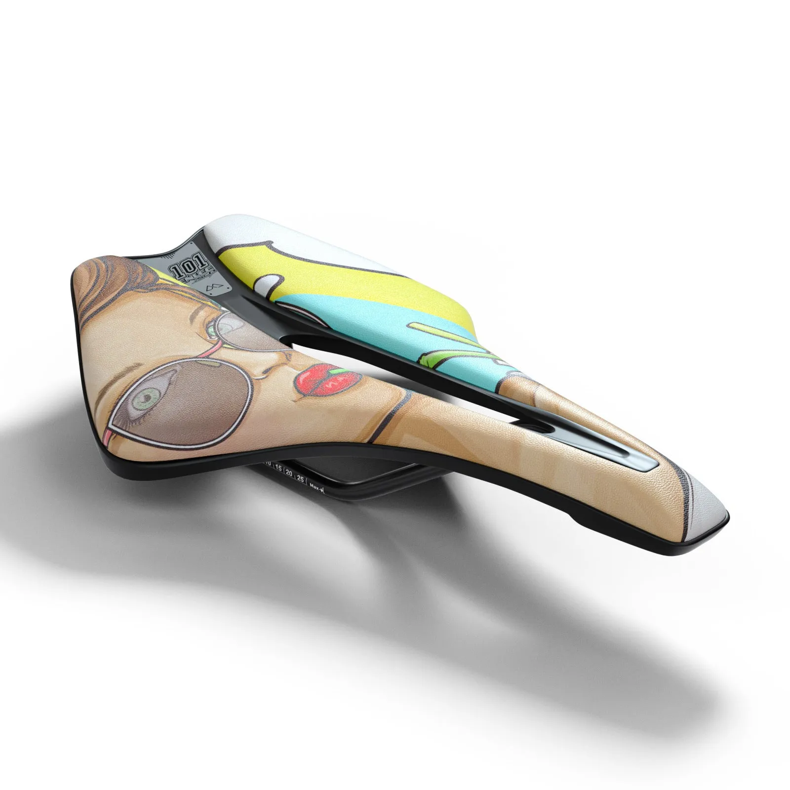 Bike saddle with ultra-light EVA cushion and hollow comfort design in PU leather