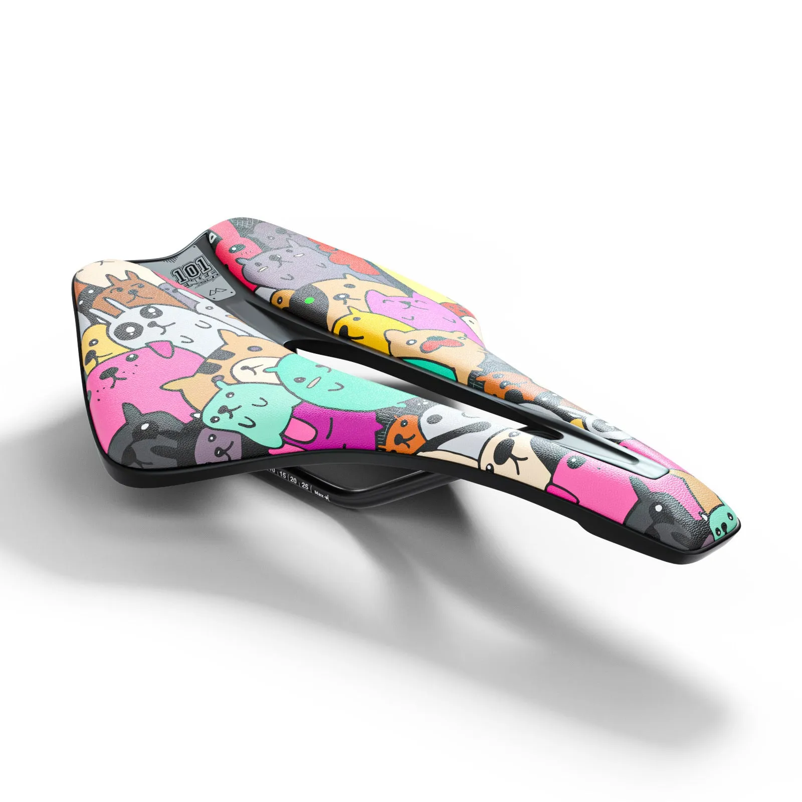 Bike saddle with ultra-light EVA cushion and hollow comfort design in PU leather
