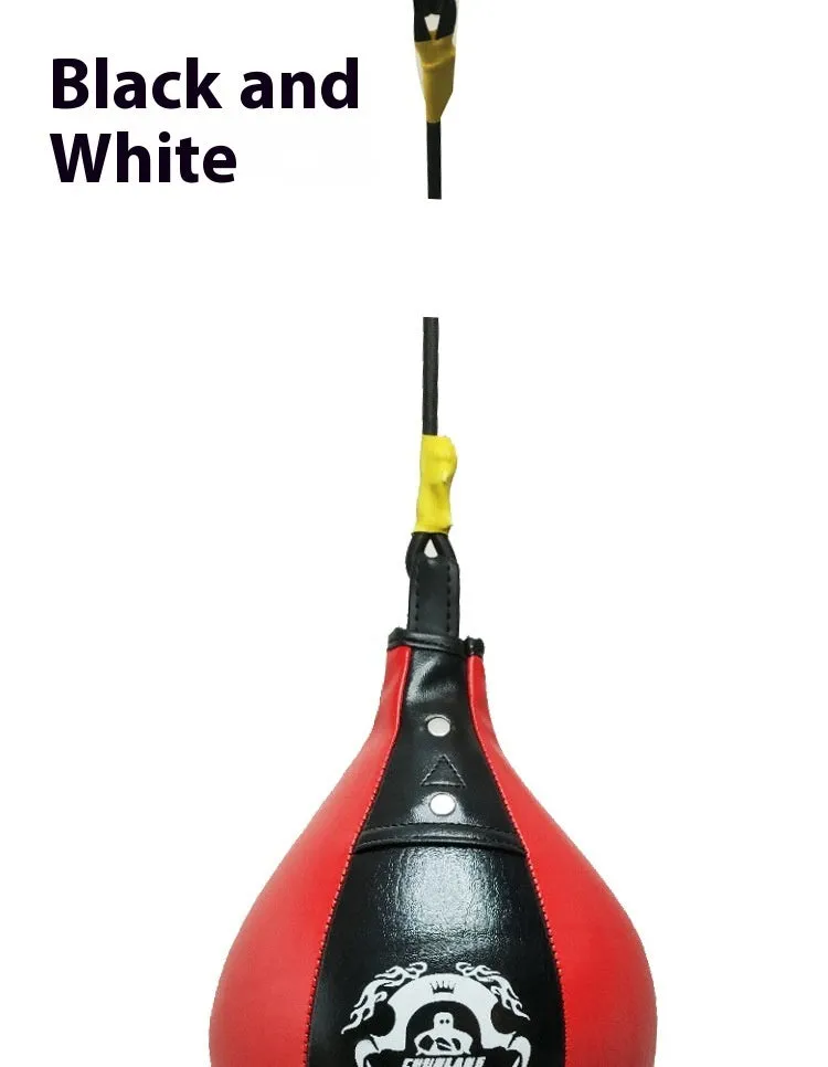 Spring Dragon diamond pattern PU boxing speed ball in black and red colours with inflator