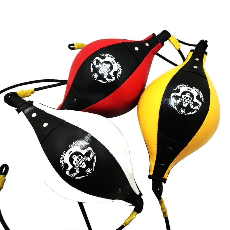 Spring Dragon diamond pattern PU boxing speed ball in black and red colours with inflator