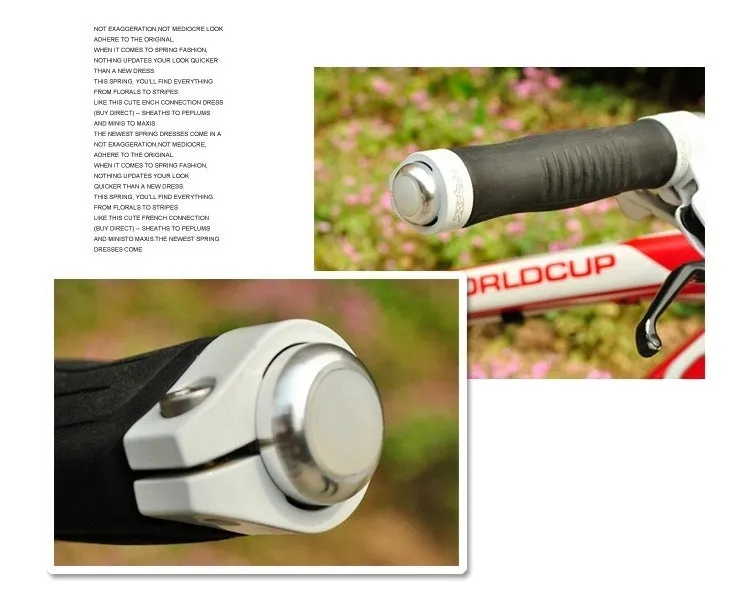 Aluminium alloy bicycle handle blocking light in black, red, blue, silver or gold with white rubber lampshade
