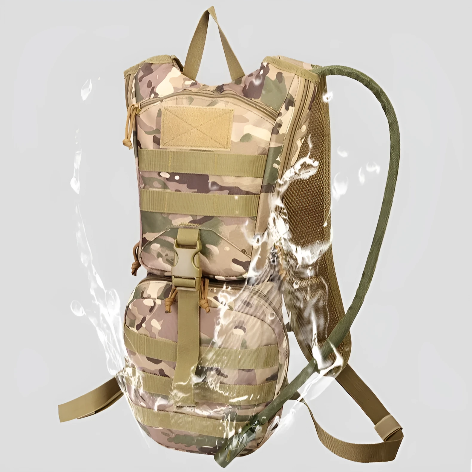 Tactical camouflage cycling backpack with large capacity for outdoor sports