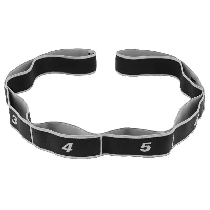 Yoga multi-section stretch strap in polyester cotton latex yarn for fitness exercises