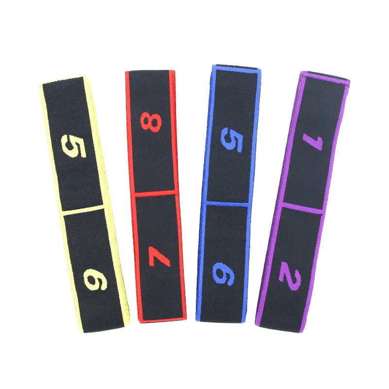 Yoga multi-section stretch strap in polyester cotton latex yarn for fitness exercises