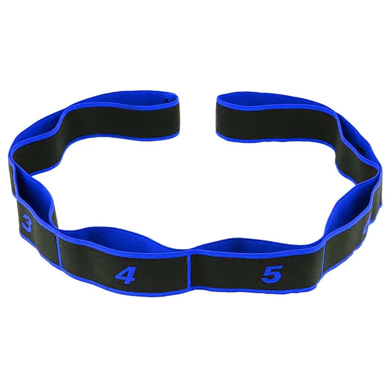 Yoga multi-section stretch strap in polyester cotton latex yarn for fitness exercises