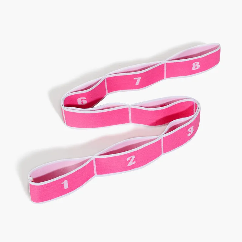Yoga multi-section stretch strap in polyester cotton latex yarn for fitness exercises