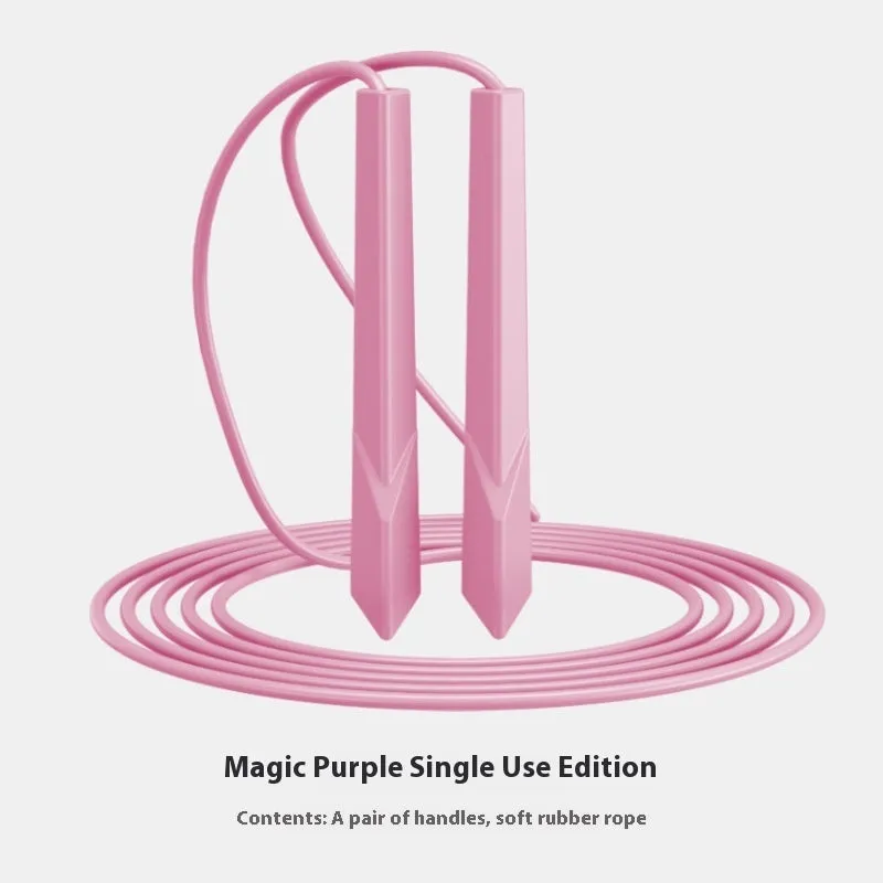 PVC skipping rope with plastic handles in multiple colours including blue, black and purple