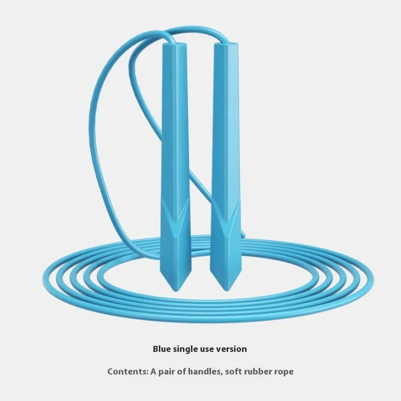 PVC skipping rope with plastic handles in multiple colours including blue, black and purple