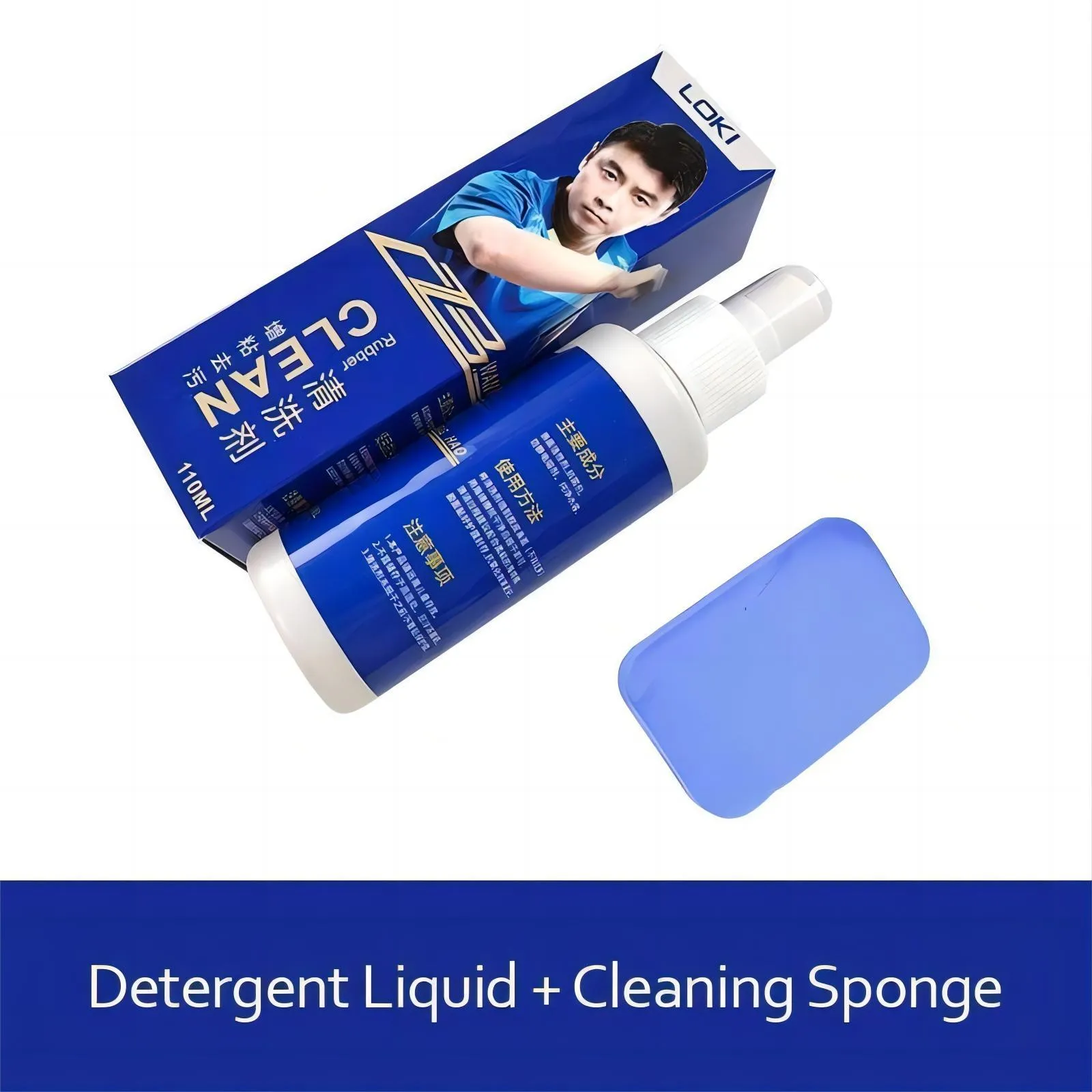 110ml table tennis rubber cleaning liquid bottle with sponge applicator for ping pong bat maintenance