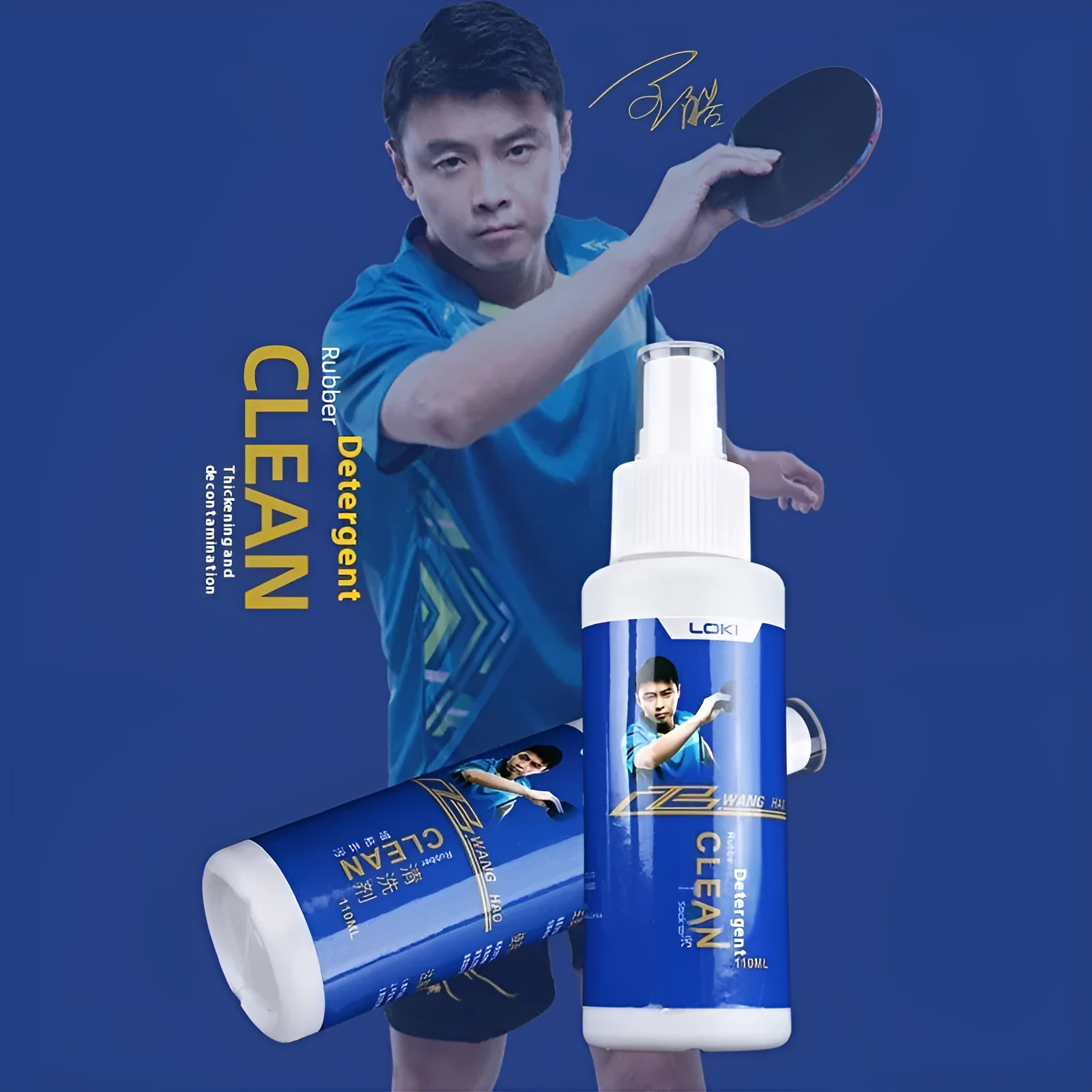 110ml table tennis rubber cleaning liquid bottle with sponge applicator for ping pong bat maintenance