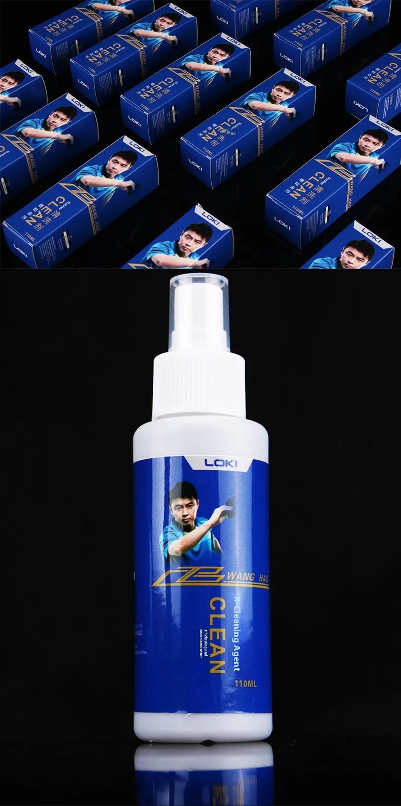 110ml table tennis rubber cleaning liquid bottle with sponge applicator for ping pong bat maintenance