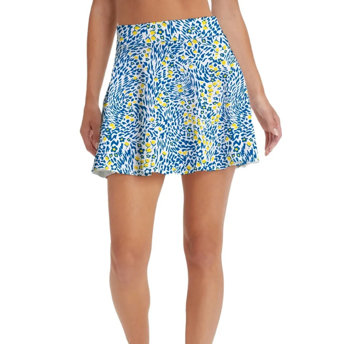 Women's blue high waist half-length sports skirt for golf tennis badminton