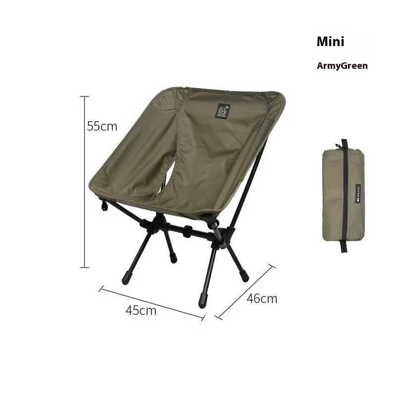 Aluminium alloy foldable moon chair with Oxford cloth seat in army green colour