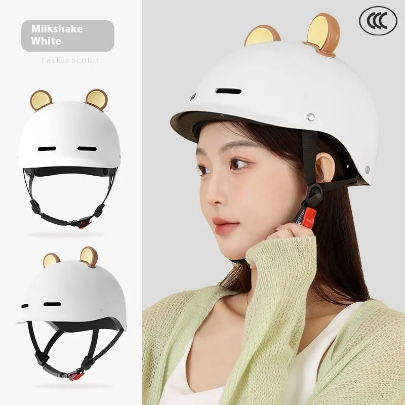 3C-certified electric bicycle commuter helmet shown in mocha colour with ABS shell