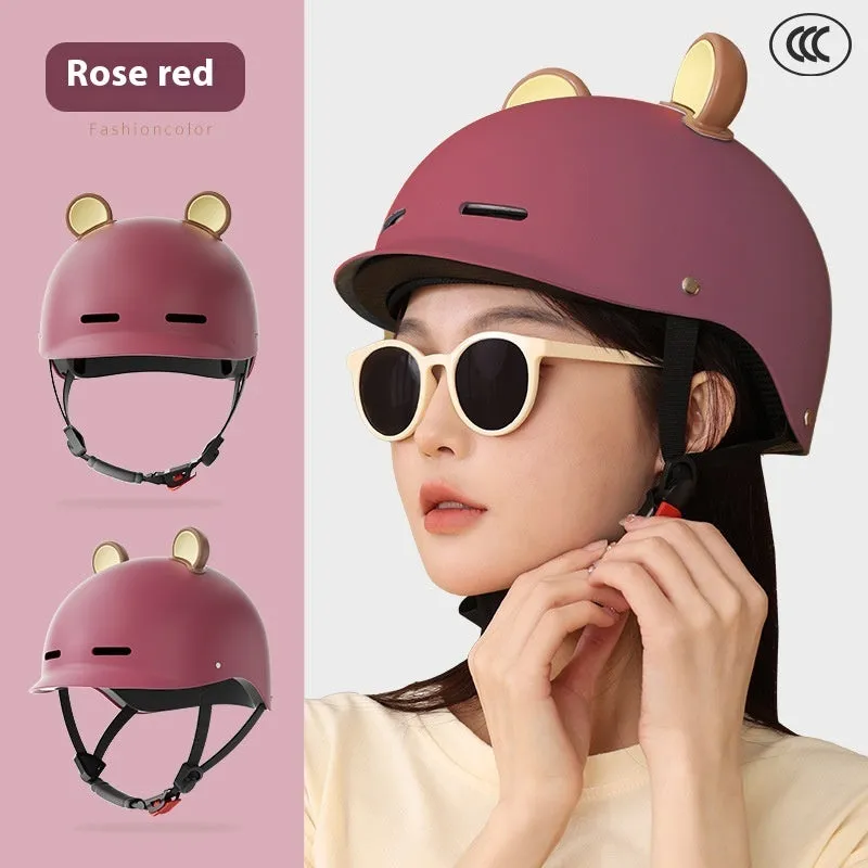 3C-certified electric bicycle commuter helmet shown in mocha colour with ABS shell