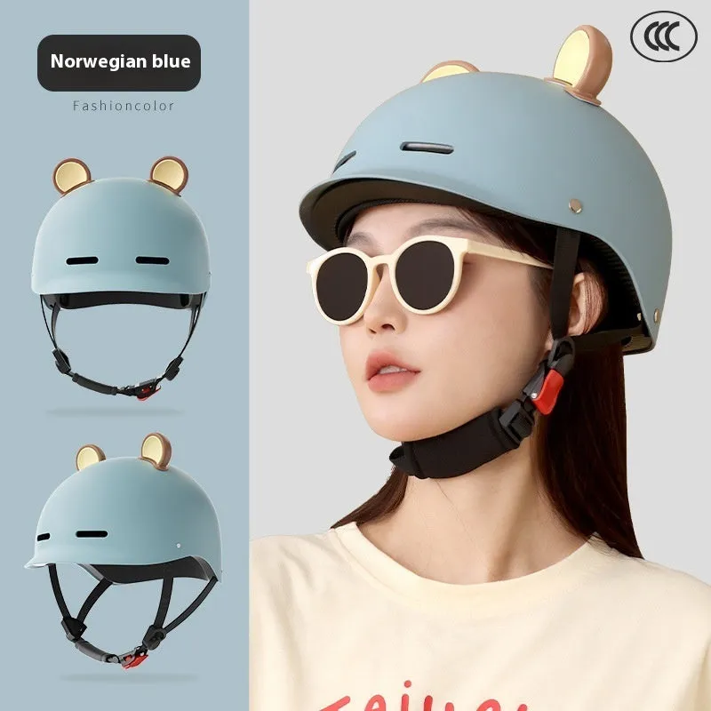 3C-certified electric bicycle commuter helmet shown in mocha colour with ABS shell