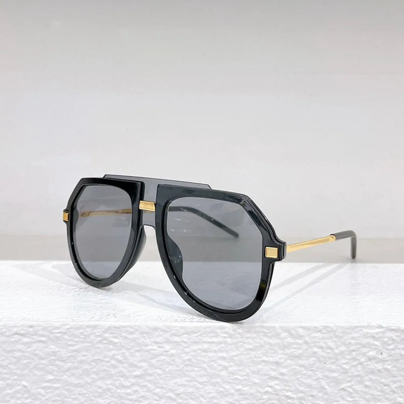 Black leopard print large frame sunglasses with elliptical shape on board material frame