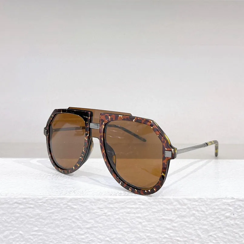 Black leopard print large frame sunglasses with elliptical shape on board material frame