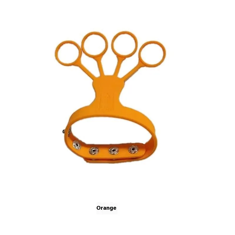 Basketball shooting brace for finger training and three-point shooting practice, shown in black and orange.