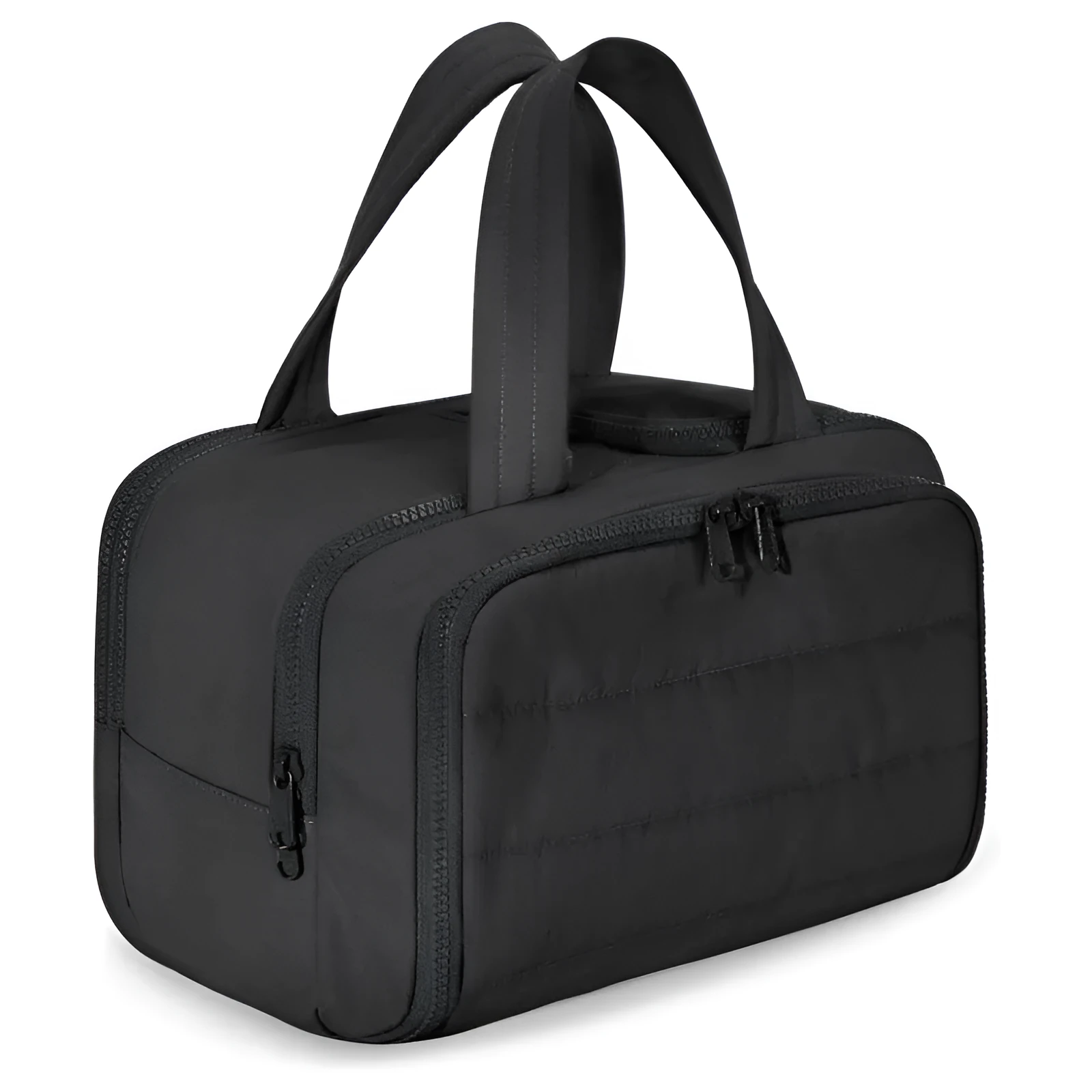 A large, open-topped lightweight travel toiletry bag in a choice of colours, showing its spacious interior.