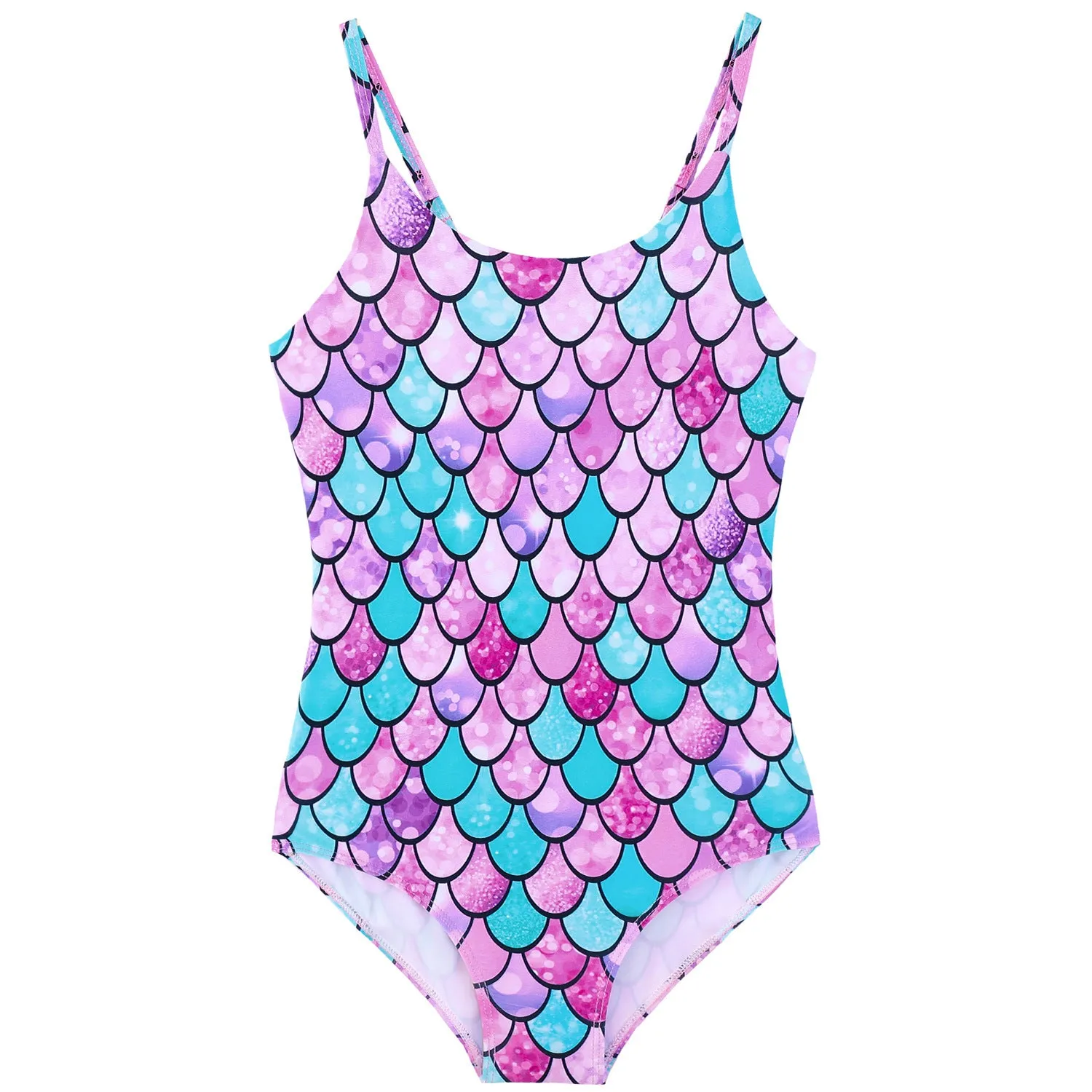Children's mermaid one-piece swimsuit in polyester with high elasticity