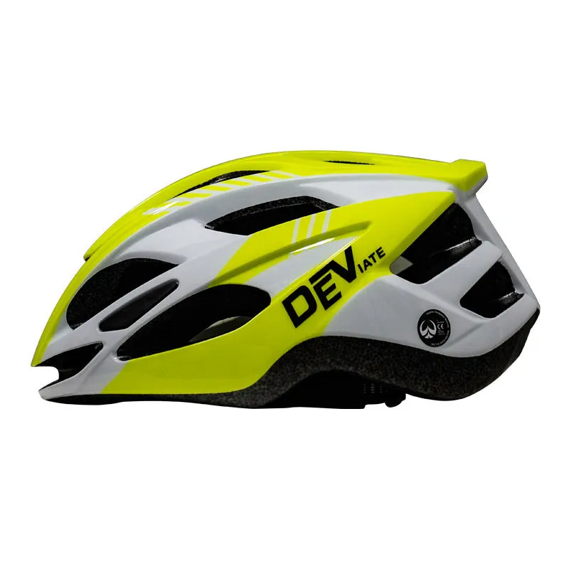 Plus size adult cycling helmet with artistic graphics in multiple colour combinations including fluorescent yellow