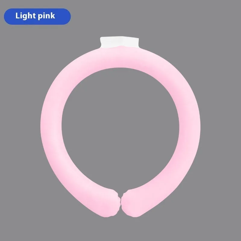 PVC cooling neck hanging ice ring for outdoor sports heatstroke prevention in blue colour