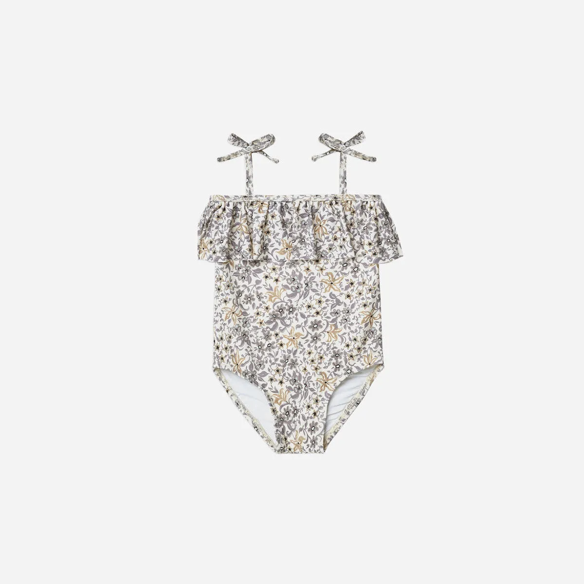 Girls' one piece swimsuit with high elasticity polyester fabric in floral and animal print designs