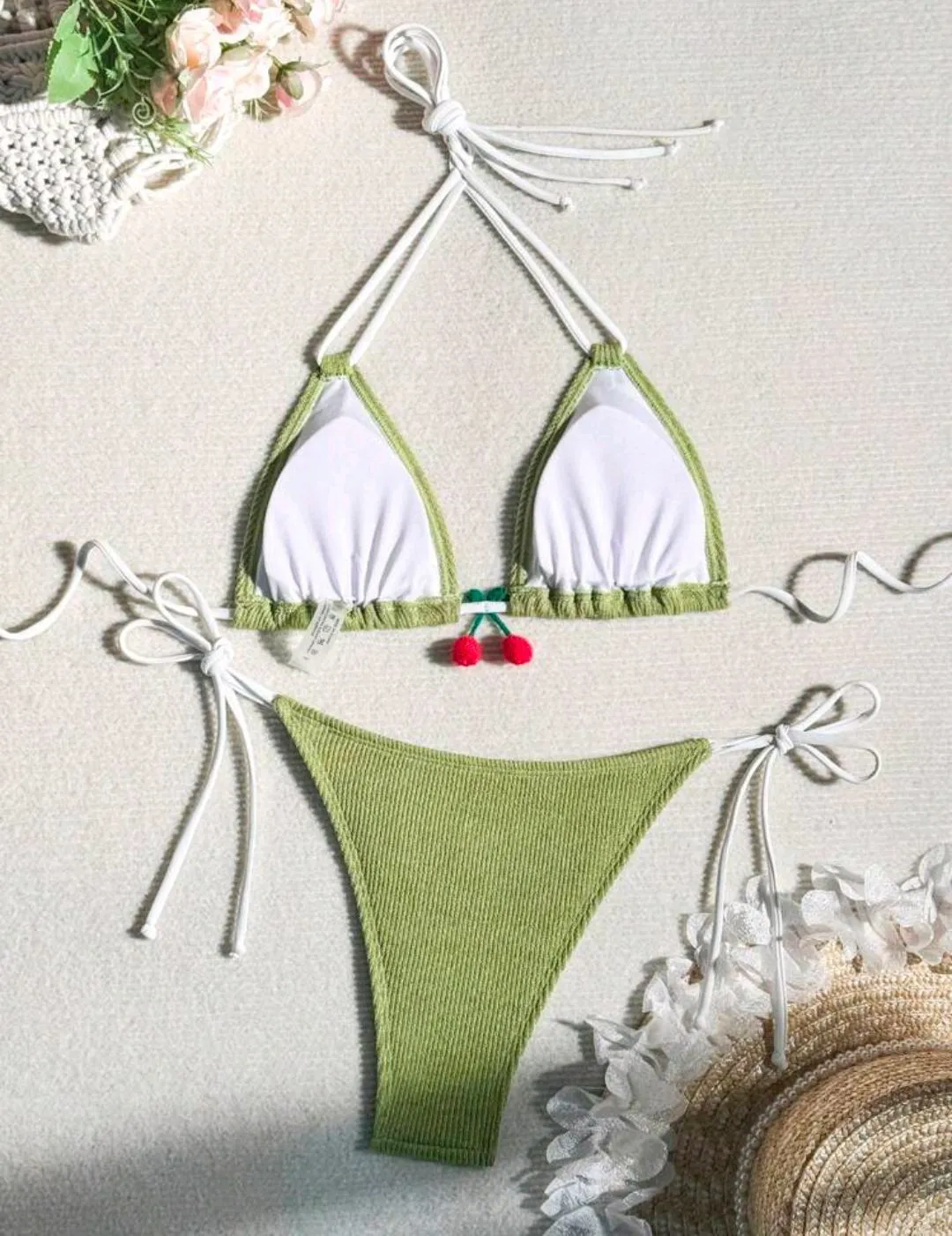 Women's quick-dry nylon bikini swimsuit in a backless briefs style