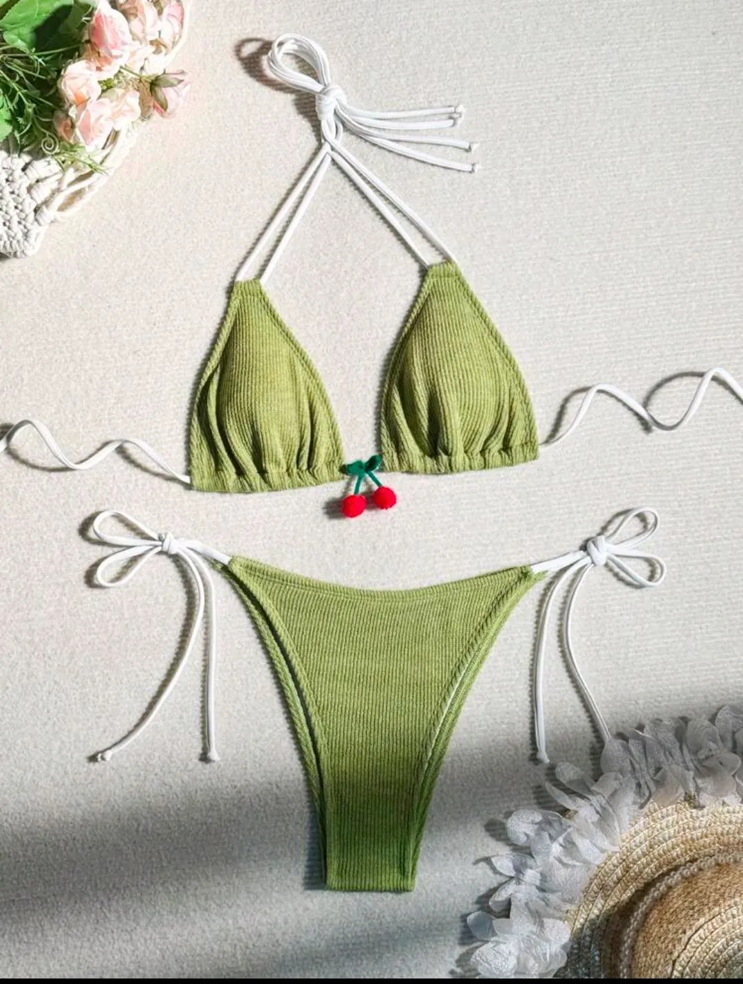 Women's quick-dry nylon bikini swimsuit in a backless briefs style