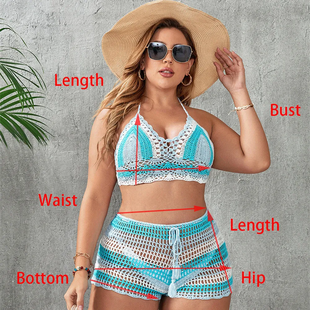 Women's blue briefs style swimsuit with hollow out strap design and split side detail