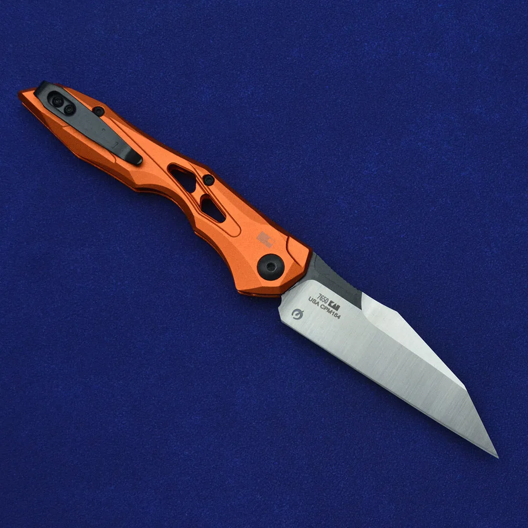 Black folding fruit knife with D2 steel blade and aviation aluminium handle in open position