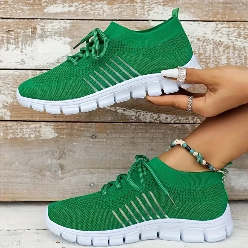 Women's breathable high-top lace-up platform sneaker in various colours on a casual background.