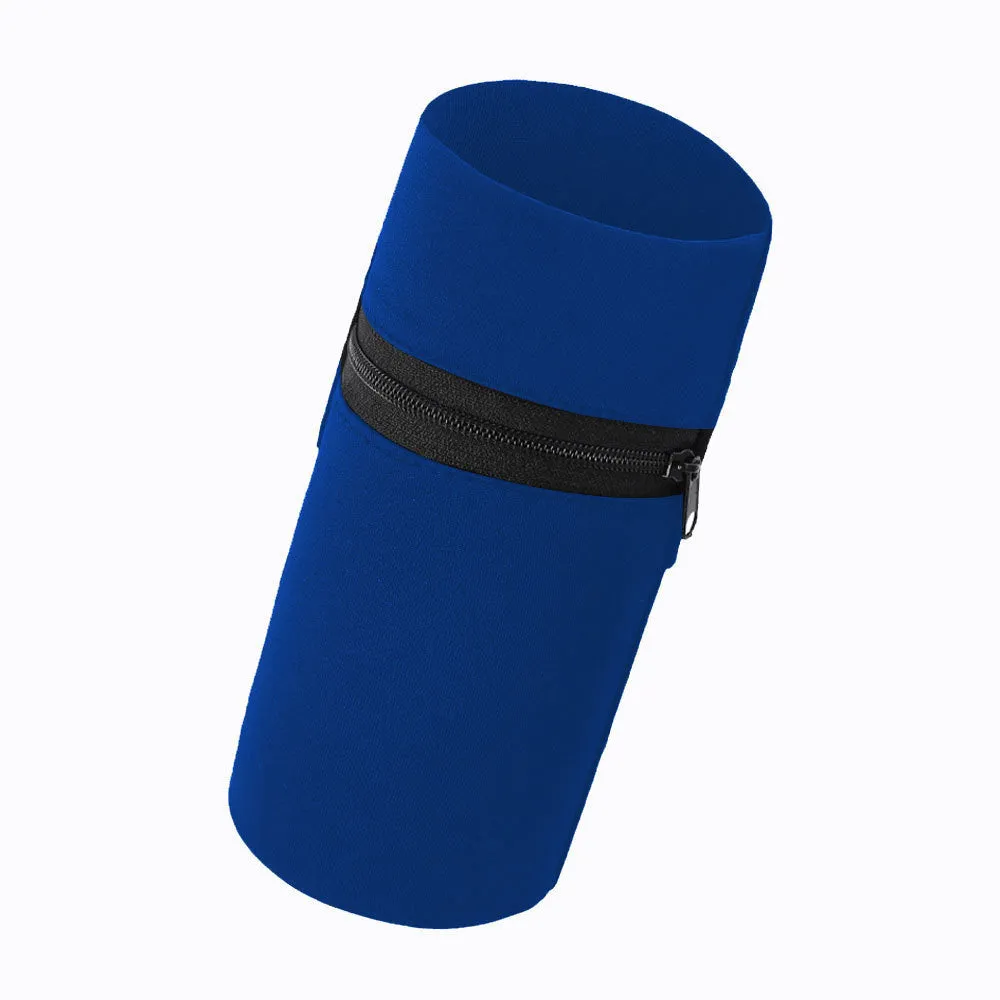 Sports arm bag for running with adjustable strap and multiple colour options including striped patterns
