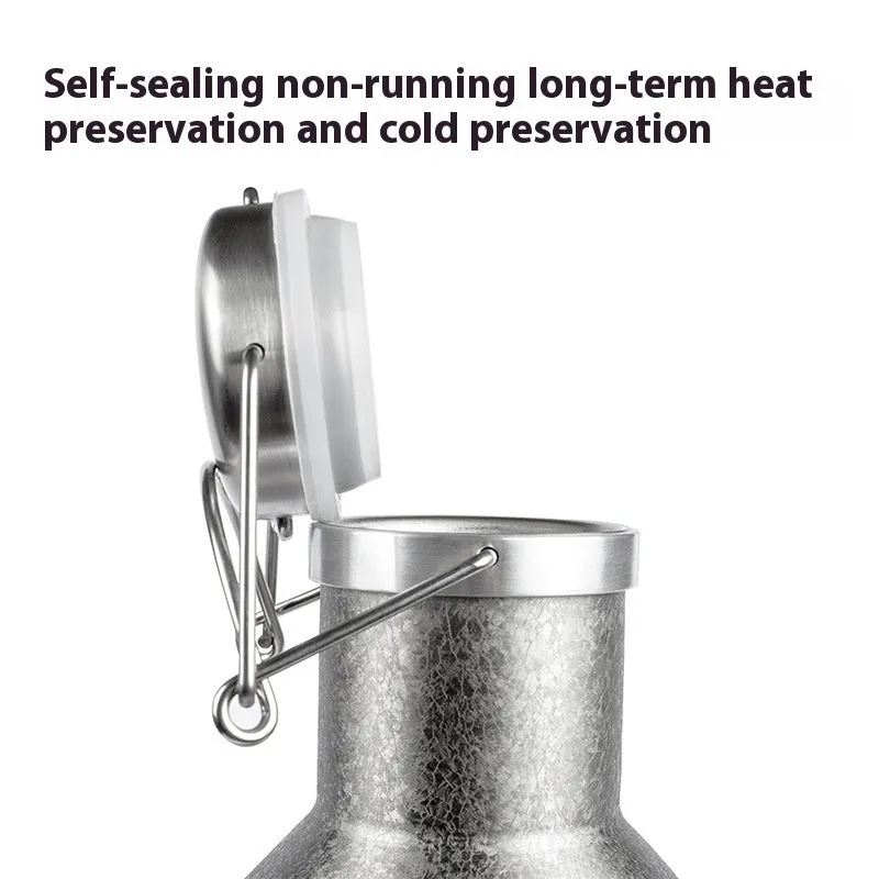 Large capacity stainless steel thermal pot with optional double-layer insulation for outdoor hydration