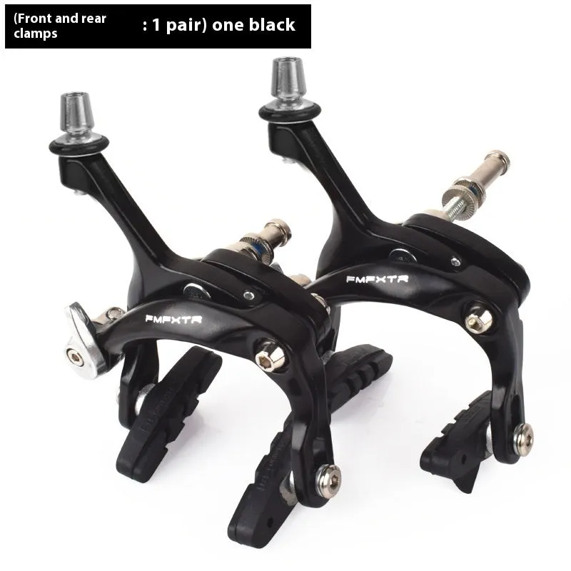 Black and silver U-shaped metal car clamps for bicycle brake modifications with adjustable screw centre distance