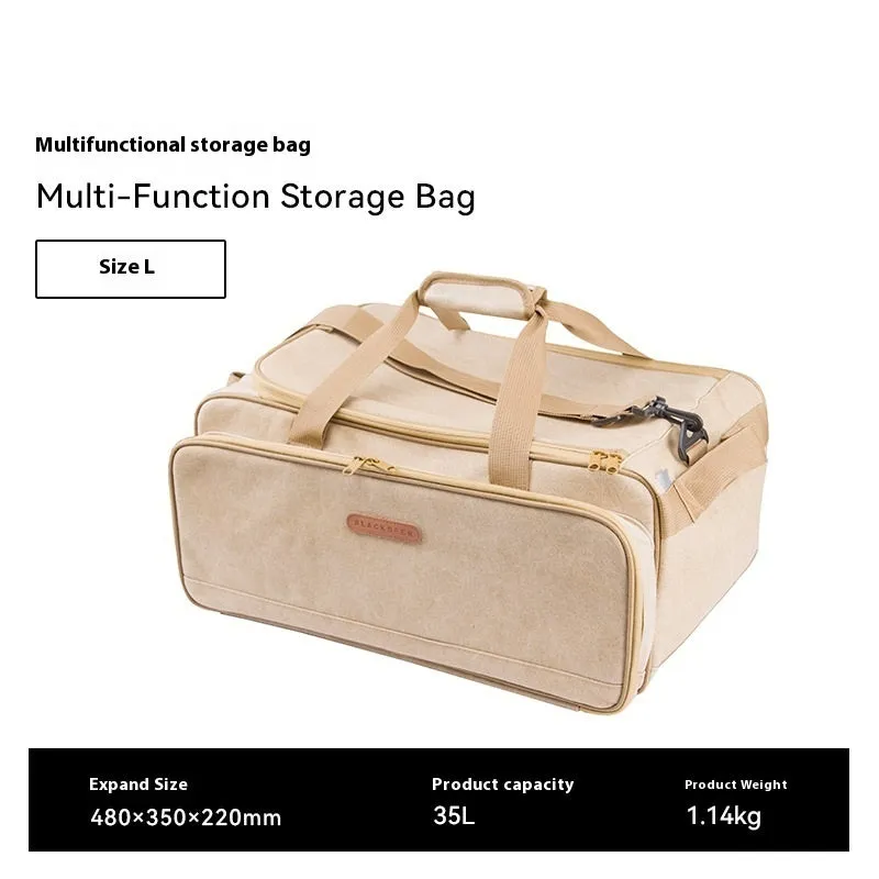 Oxford cloth outdoor picnic storage bag for camping cookware and gas tanks in 16L and 35L sizes.