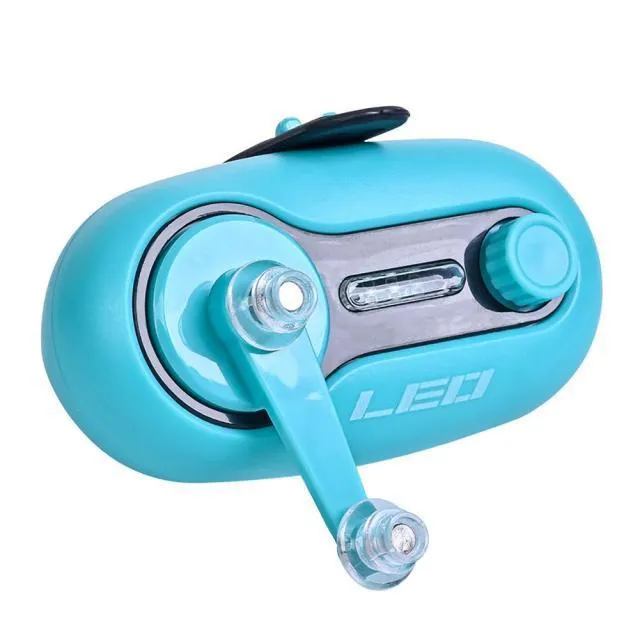 Telescopic fishing rod alarm with night fishing induction lamp in blue wheel style