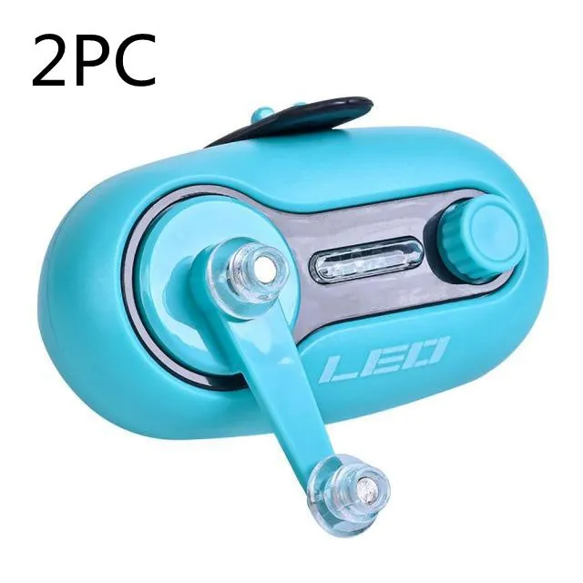 Telescopic fishing rod alarm with night fishing induction lamp in blue wheel style