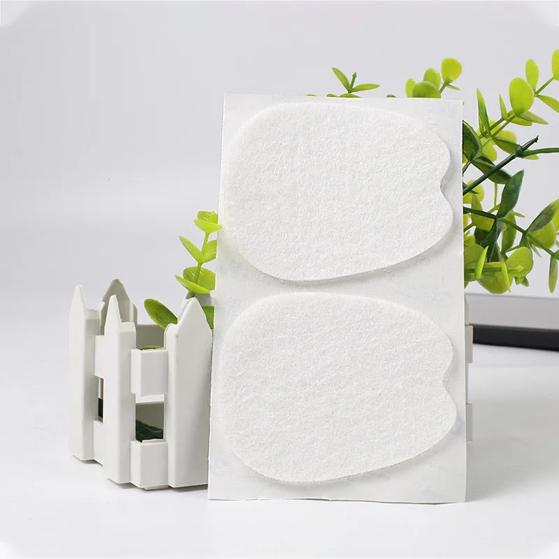 White thin felt anti-wear sticker for shoe tongue protection.