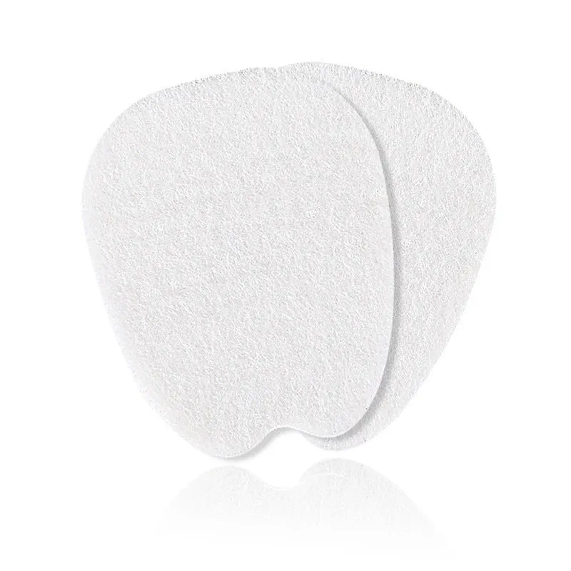 White thin felt anti-wear sticker for shoe tongue protection.