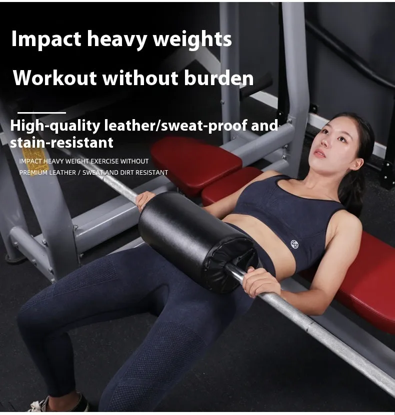Square barbell training protection mat for bench press and hip thrust exercises
