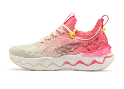 Women's cushioned running shoes with thick rubber soles in multiple colour options