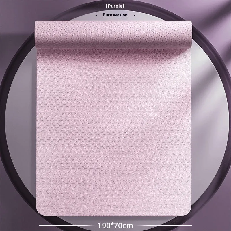 TPE fitness training mat in mint green with alignment guide lines, shown rolled out at 190cm long
